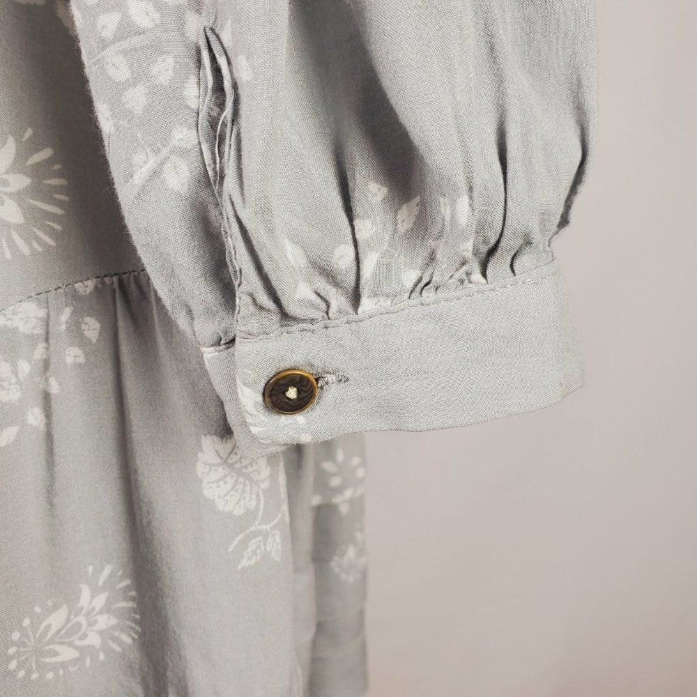 Boho Gray-White Button Down Tunic by Holding Horses For Anthropologie Sz S - Picture 7 of 11